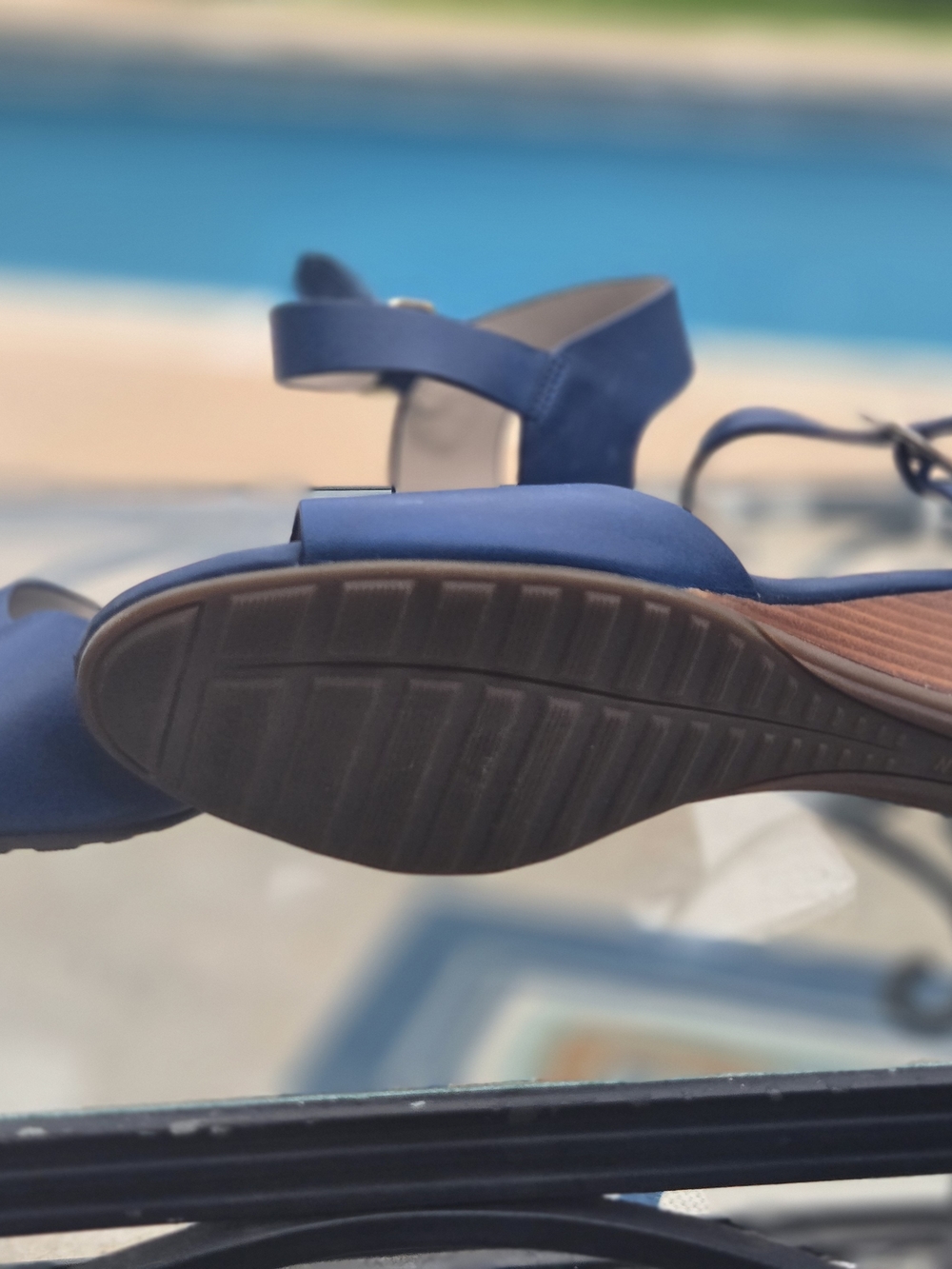 Cole Haan Navy Blue Ankle-Strap Sandals